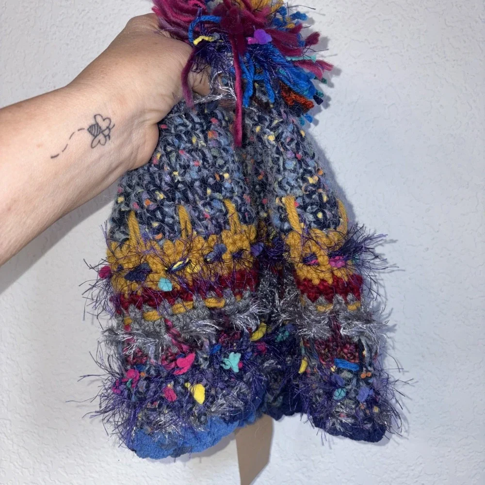 Brand New Artisan Made Quirky Funky Retro Hipster Fun Knit Beanie NWT$65